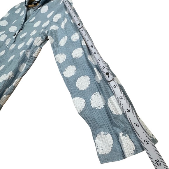 Ali Miles Women's Polka Dot Long Sleeve Collared Button Up Shirt Size S - Picture 6 of 8